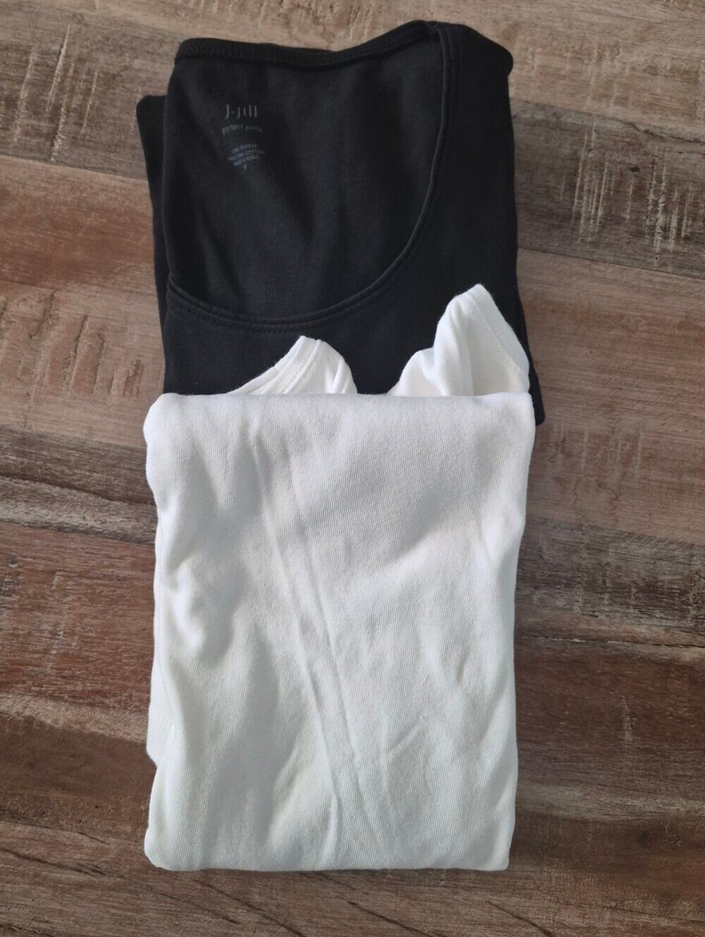 100% Pima Cotton Long Sleeve T-Shirt Bundle M - J. Jill & Talbots 2 Pack